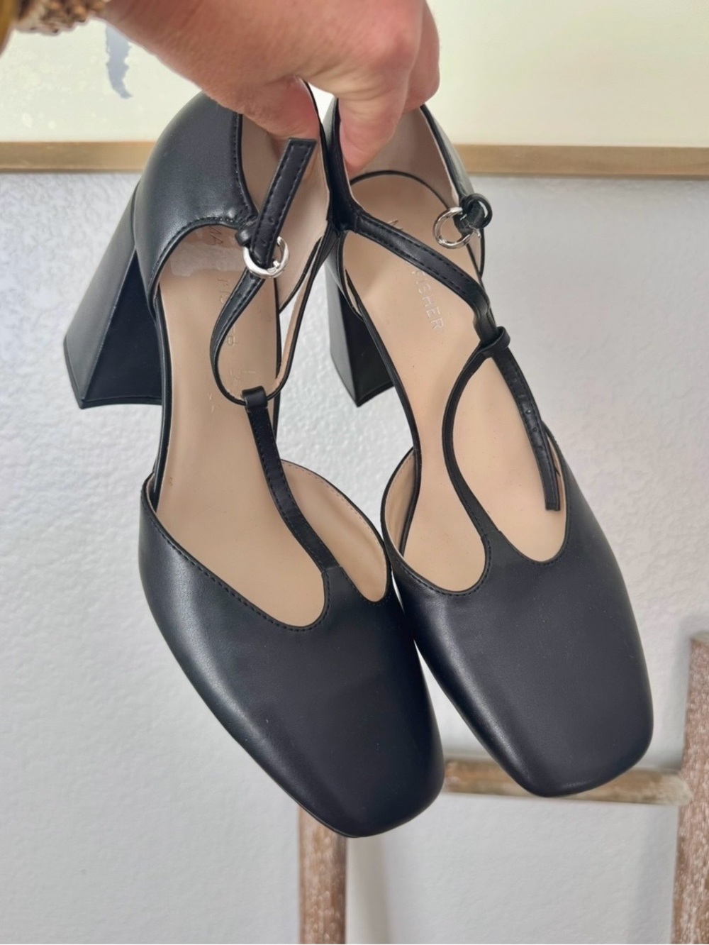 Marc Fisher tstrap mary jane style heels black